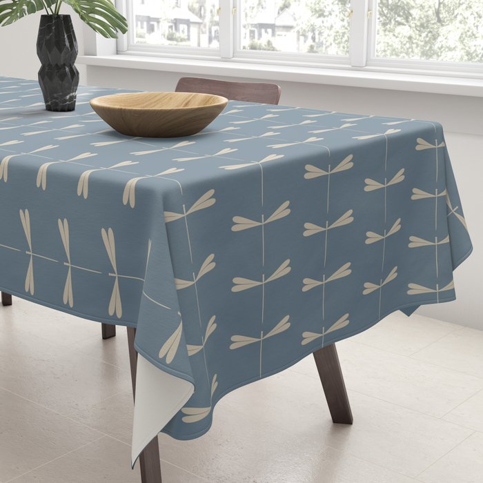 Dragonfly Pattern I Blue Tablecloth Gallery Image 3