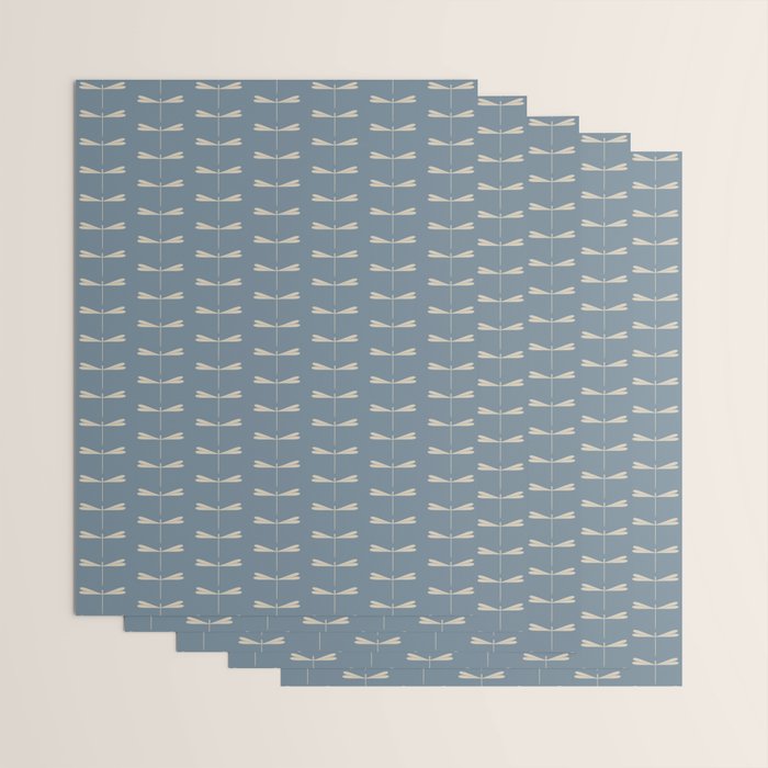 Dragonfly Pattern I Blue Wrapping Paper Gallery Image 3
