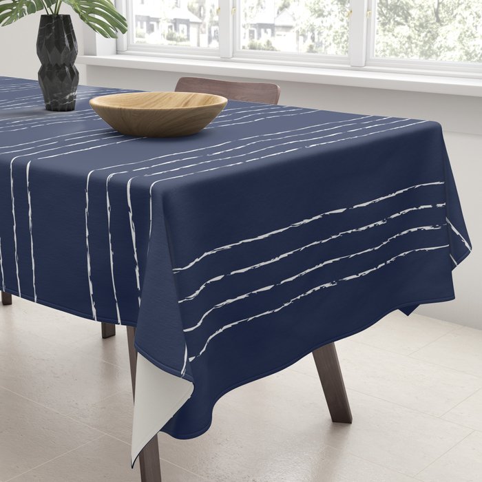 Lines #5 (Navy) Tablecloth Gallery Image 3