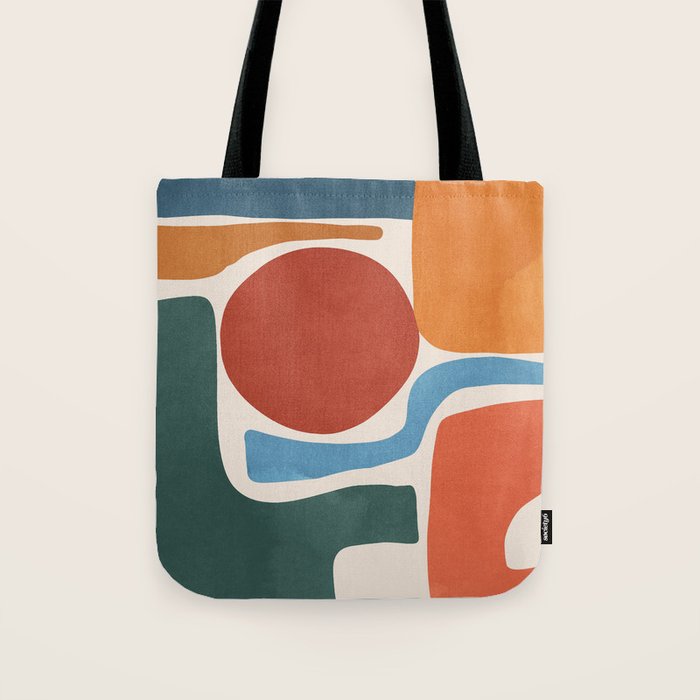 Modern Abstract Minimal Shapes 200 Tote Bag Gallery Image 1