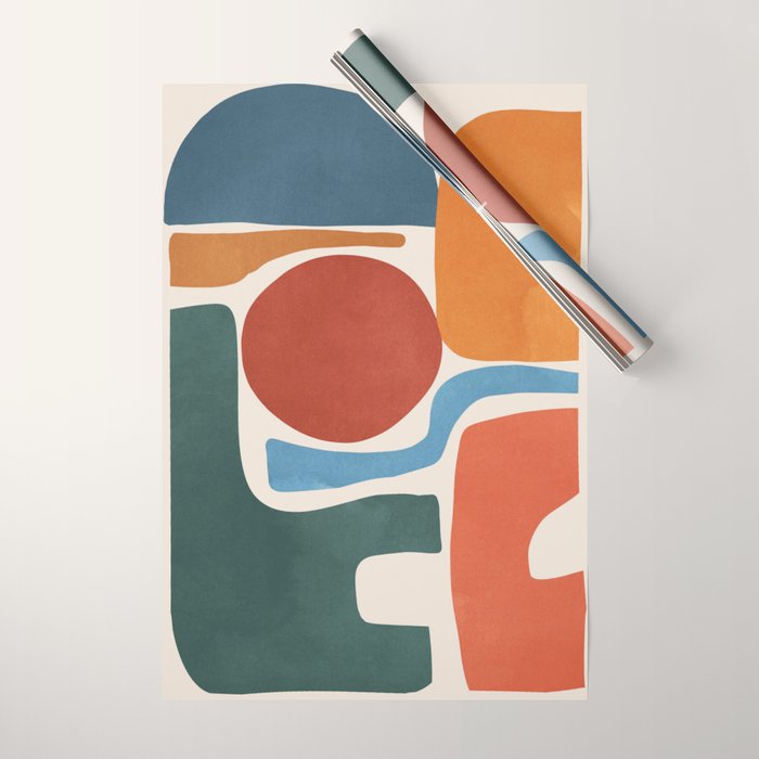 Modern Abstract Minimal Shapes 200 Wrapping Paper Gallery Image 1