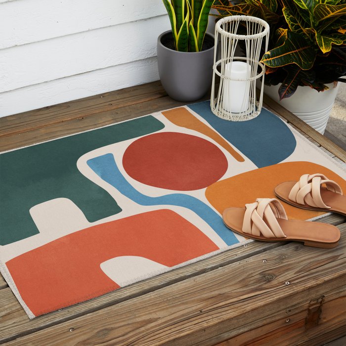 Modern Abstract Minimal Shapes 200 Outdoor Rug Gallery Image 2