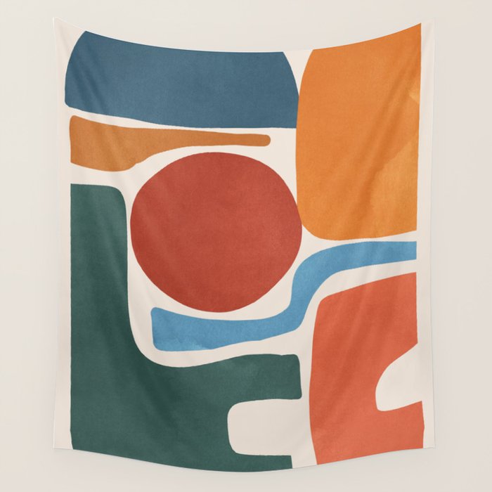 Modern Abstract Minimal Shapes 200 Wall Tapestry Gallery Image 4