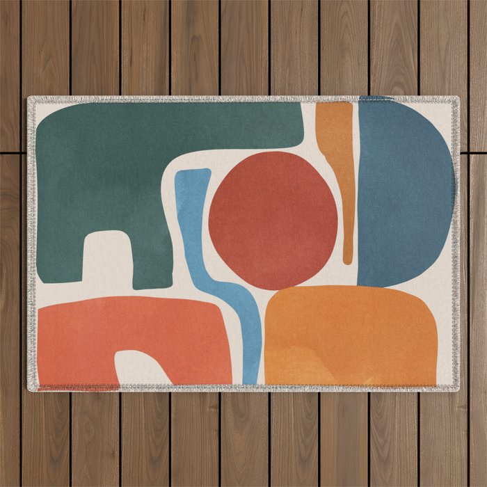 Modern Abstract Minimal Shapes 200 Outdoor Rug Gallery Image 1