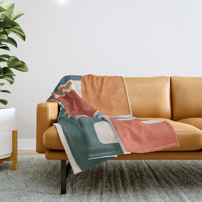 Modern Abstract Minimal Shapes 200 Throw Blanket Gallery Image 1