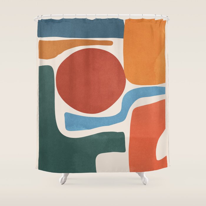 Modern Abstract Minimal Shapes 200 Shower Curtain Gallery Image 1