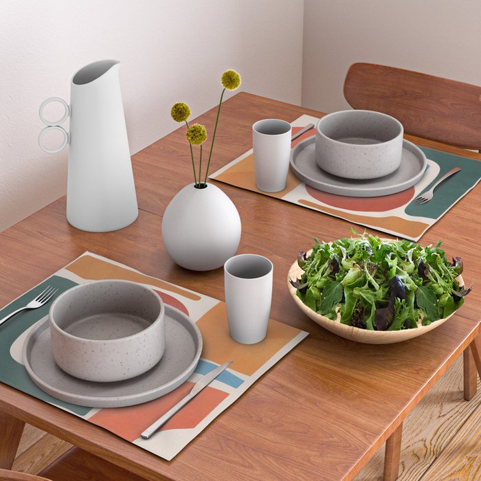 Modern Abstract Minimal Shapes 200 Placemat Gallery Image 2