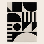 Mid Century Modern Geometric 936 Black and Linen White Poster Gallery Image 4