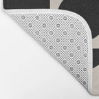 Mid Century Modern Geometric 936 Black and Linen White Bath Mat Gallery Image 2