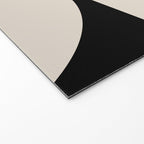 Mid Century Modern Geometric 936 Black and Linen White Welcome Mat Gallery Image 2