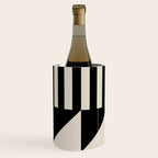 Mid Century Modern Geometric 936 Black and Linen White Wine Chiller Gallery Image 3