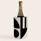 Mid Century Modern Geometric 936 Black and Linen White Wine Chiller Gallery Image 1