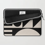 Mid Century Modern Geometric 936 Black and Linen White Laptop Sleeve Gallery Image 2