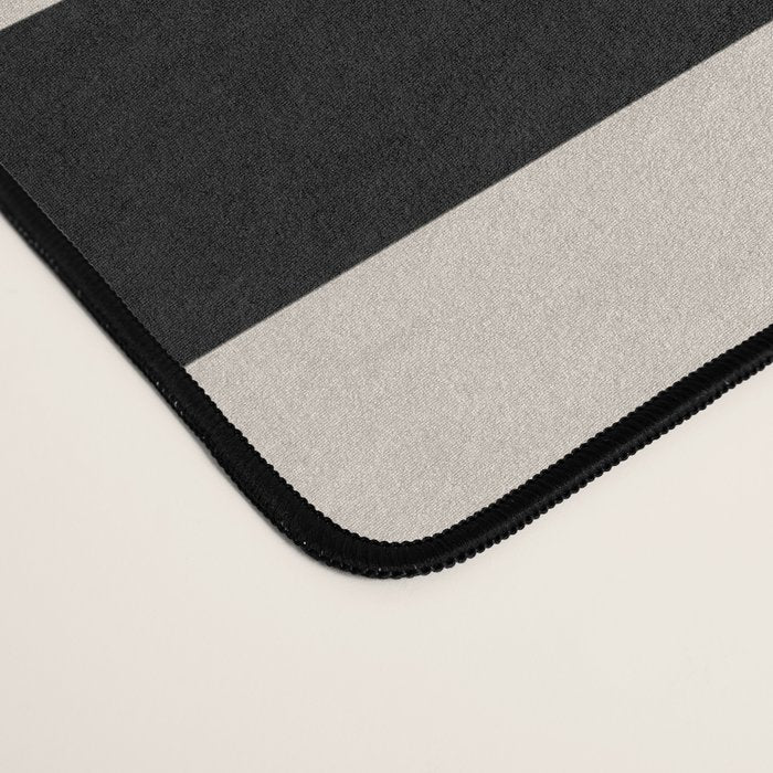 Mid Century Modern Geometric 936 Black and Linen White Desk Mat Gallery Image 4