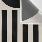 Mid Century Modern Geometric 936 Black and Linen White Wall Tapestry Gallery Image 3