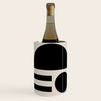 Mid Century Modern Geometric 936 Black and Linen White Wine Chiller Gallery Image 2