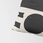 Mid Century Modern Geometric 936 Black and Linen White Pillow Sham Gallery Image 4
