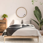 Mid Century Modern Geometric 936 Black and Linen White Comforter Gallery Image 3