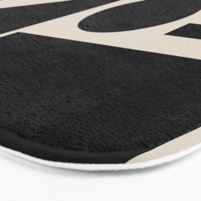 Mid Century Modern Geometric 936 Black and Linen White Bath Mat Gallery Image 3