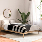Mid Century Modern Geometric 936 Black and Linen White Comforter Gallery Image 2