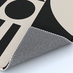 Mid Century Modern Geometric 936 Black and Linen White Rug Gallery Image 4