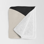 Mid Century Modern Geometric 936 Black and Linen White Throw Blanket Gallery Image 3
