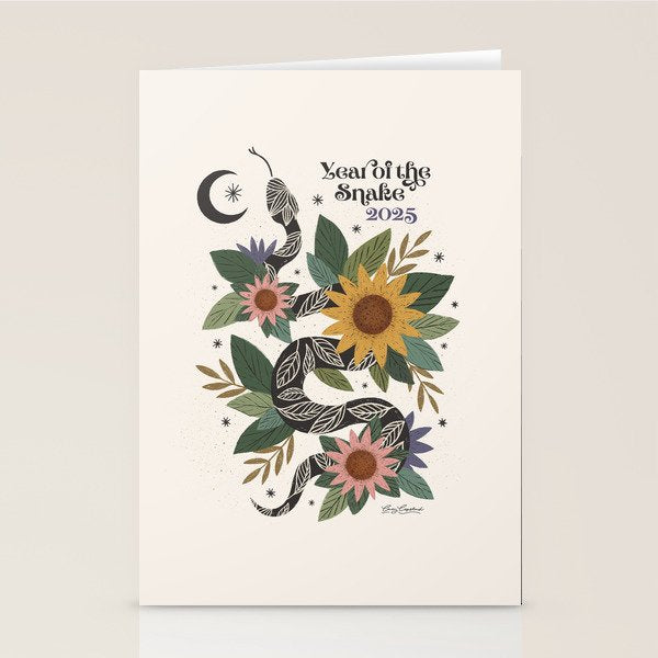 Year of the Snake 2025 - Cream Stationery Card Gallery Image 2