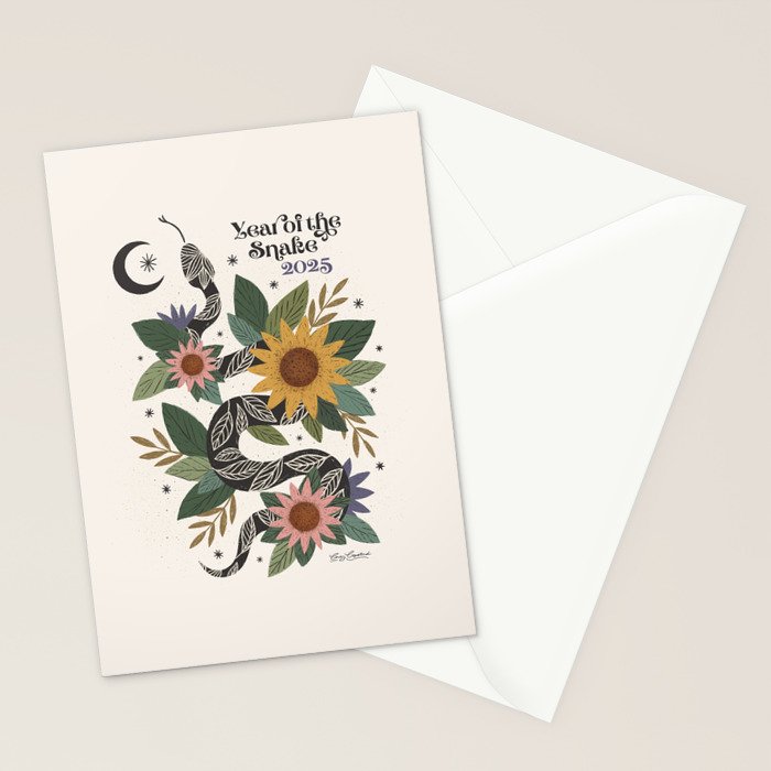 Year of the Snake 2025 - Cream Stationery Card Gallery Image 2