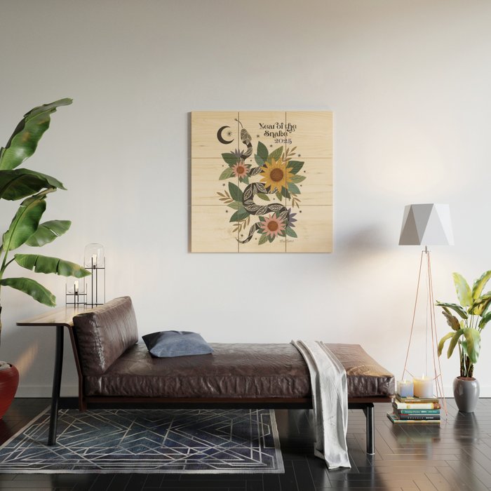 Year of the Snake 2025 - Cream Wood Wall Art Gallery Image 2