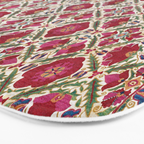 Bokhara Nim Suzani  Antique Uzbek Embroidery Print Bath Mat Gallery Image 3