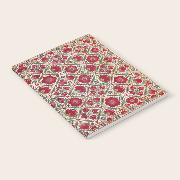 Bokhara Nim Suzani  Antique Uzbek Embroidery Print Notebook Gallery Image 2