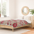 Bokhara Nim Suzani  Antique Uzbek Embroidery Print Duvet Cover Gallery Image 2