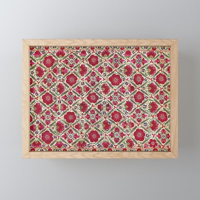 Bokhara Nim Suzani  Antique Uzbek Embroidery Print Mini Art Print Gallery Image 1