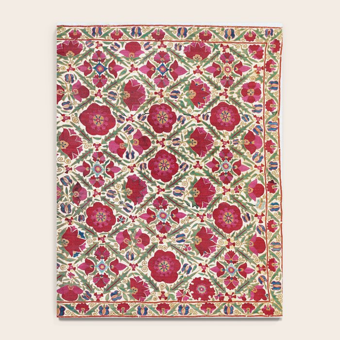Bokhara Nim Suzani  Antique Uzbek Embroidery Print Notebook Gallery Image 4