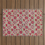 Bokhara Nim Suzani  Antique Uzbek Embroidery Print Outdoor Rug Gallery Image 1