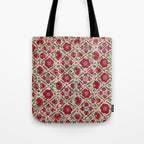 Bokhara Nim Suzani  Antique Uzbek Embroidery Print Tote Bag Gallery Image 1