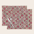Bokhara Nim Suzani  Antique Uzbek Embroidery Print Placemat Gallery Image 1