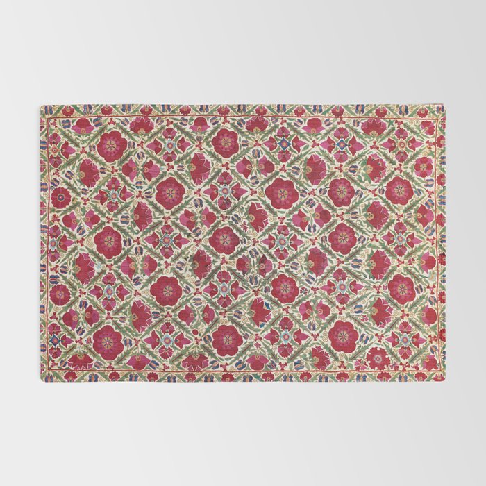 Bokhara Nim Suzani  Antique Uzbek Embroidery Print Rug Gallery Image 2