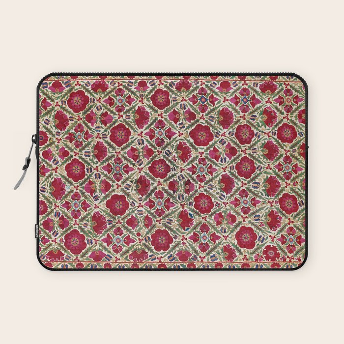 Bokhara Nim Suzani  Antique Uzbek Embroidery Print Laptop Sleeve Gallery Image 1