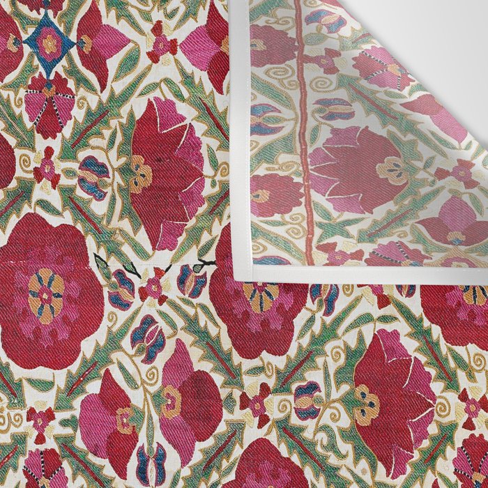 Bokhara Nim Suzani  Antique Uzbek Embroidery Print Wall Tapestry Gallery Image 3