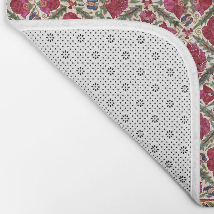 Bokhara Nim Suzani  Antique Uzbek Embroidery Print Bath Mat Gallery Image 2