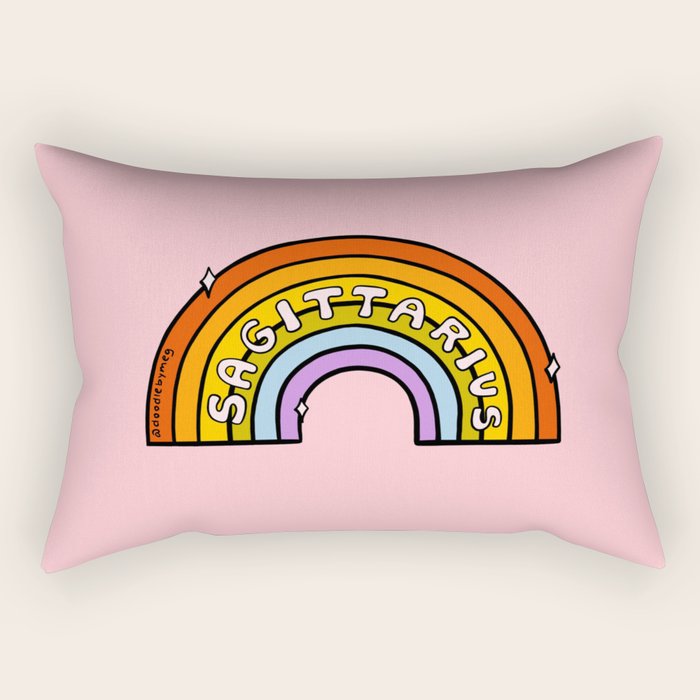 Sagittarius Rainbow Rectangular Pillow Gallery Image 1