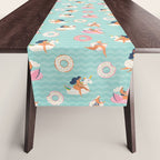 Gils on inflatable in swimming pool floats. Table Runner Gallery Image 1