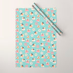 Gils on inflatable in swimming pool floats. Wrapping Paper Gallery Image 1