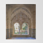 Lindaraja oriel. The Alhambra palace. Granada. Spain. Medium format, Film Throw Blanket Gallery Image 2