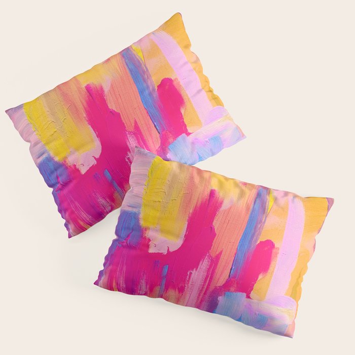 Summer Pink Pastel Abstract  Pillow Sham Gallery Image 3
