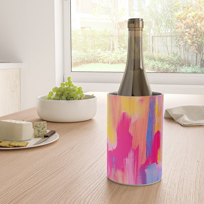 Summer Pink Pastel Abstract  Wine Chiller Gallery Image 4