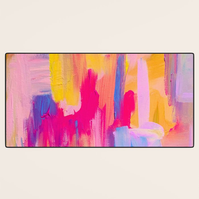 Summer Pink Pastel Abstract  Desk Mat Gallery Image 3