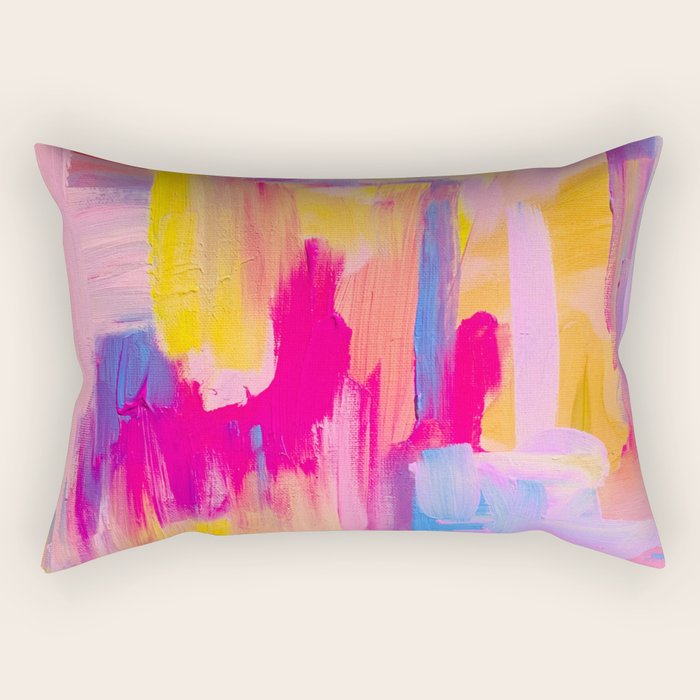Summer Pink Pastel Abstract  Rectangular Pillow Gallery Image 2