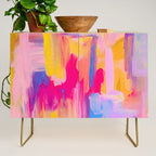 Summer Pink Pastel Abstract  Credenza Gallery Image 1